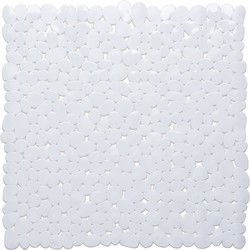 Wicotex Douchemat - vierkant - wit - steentjes - 53 cm - Badmatjes