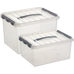 Opberg boxen set van 4x stuks in 15 en 22 Liter kunststof met deksel - Opbergbox