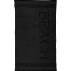 Strandlaken XXL 100x200 cm Antraciet– Zacht Velours Katoen – Sneldrogend Badlaken – Groot Strand Handdoek – Uni Kleur – Wasbaar & Comfortabel
