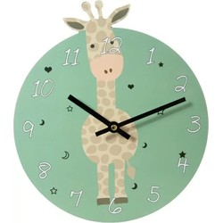 Houten klok met giraffe 26 cm voor kinderen - Wandklokken