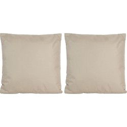 8x Buiten/woonkamer/slaapkamer kussens in het taupe beige 45 x 45 cm - Sierkussens