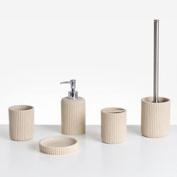 CAMANA - Badkameraccessoireset - Lichtbeige - Polyresin
