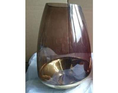 Windlicht Ø22x25 cm BOTICAS glas bruin+goud - 