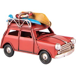 Clayre & Eef Decoratie Miniatuur Auto 11x5x7 cm Rood Ijzer Miniatuur Auto