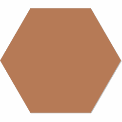 Label2X Muurhexagon effen terra Dibond - Aanbevolen / 18 x 15 cm - 18 x 15 cm
