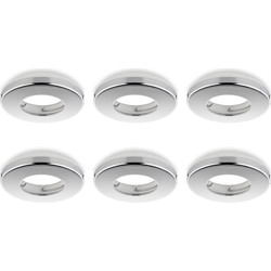 Groenovatie Inbouwspot, Rond, Waterdicht IP54, Ø85 mm, Chroom, 6-Pack