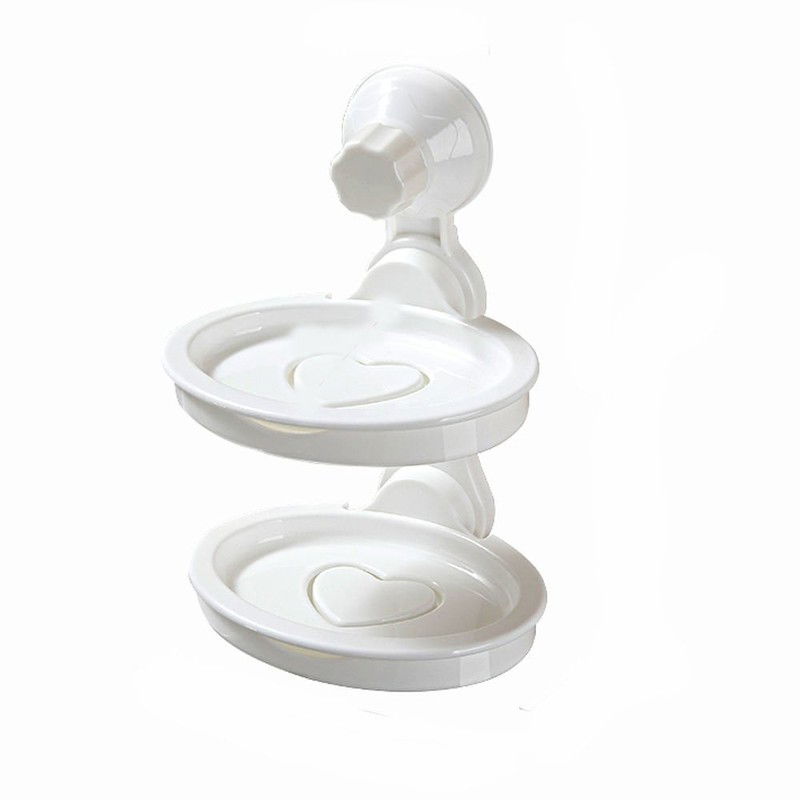Decopatent® Zelfklevende Hangend Dubbele zeephouder 2 stuks Zeep - Douche - Badkamer - Keuken - Toilet - Zeepbakje - Zeepschaal - 