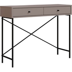 Console 2 Lades Kleur mokka en Metalen Poten L110 cm - Titan