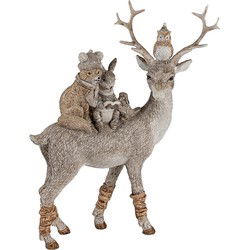 Clayre & Eef Beeld Dieren 25 cm Grijs Bruin Polyresin Dieren Woonaccessoires
