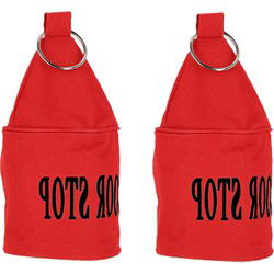 Esschert deurstopper Neon - 2x - 2,5 kg - canvas - rood - 13 x 13 x 28.5 cm - Deurstoppers