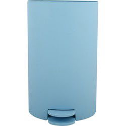 MSV badkamer/toilet pedaalemmer - lichtblauw - 3L - 15 x 27cm - Pedaalemmers