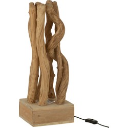 J-line - Tafellamp Takken Hout Naturel - 24x24x56cm