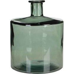 Mica Decorations Guan Fles - H26xØ21 cm - Glas - Groen/grijs