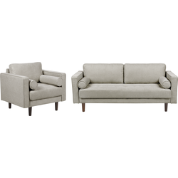 NURMO - Woonkamer set 4-zits - Taupe - Polyester