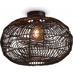 Plafonniere Madeira - Rotan Zwart - Ø48cm