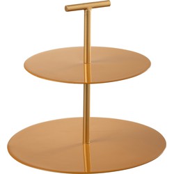 J-line - Voedselstand Rond Metaal Oker - 25.5x25.5x23.5cm