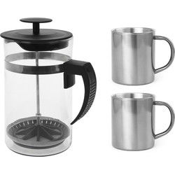 Camping koffiezetapparaat 1 liter incl 2x koffiebekers met oor - Koffiezetapparaten