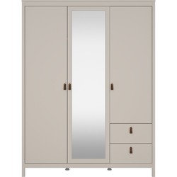Kleerkast met 3 deuren (waarvan 1 spiegeldeur) en 2 lades wit B150 cm  BARCELONE
