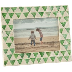 J-line - Fotokader Nuye Schelpen/mdf Groen 12x17cm - 25x11x20cm