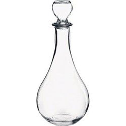 Wijn/water karaf - transparant - 1,2 liter - glas - waterkaraf - schenkfles met stop - Karaffen