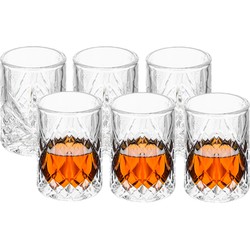 Secret de Gourmet Shotglazen Marbella - set 6x - 60 ml - glas - borrelglazen - luxe glaasjes - Shotglazen