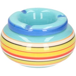 Asbak - keramiek - gekleurd met blauw - stormasbak - D11 cm - Asbakken