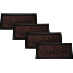 Deurmat "Jack's Door" - 4 stuks - 40x60cm - binnen - droogloopmat - bruin