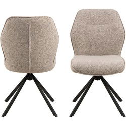 Eetkamerstoel Marouan Monza Beige Draaibaar - Giga Living - Set van 2