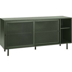 Dressoir Metaal Groen - Schuifdeuren - 45x160x75cm - Veep