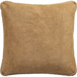 PTMD Suky Camel suede leather cushion square S