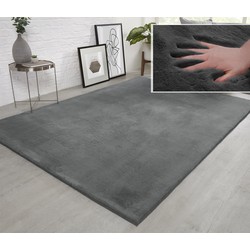 Fluffy vloerkleed - Effen Hoogpolig Super Zacht - Grijs - 200 X 290 CM