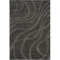 Safavieh Shaggy Indoor Woven Area Rug, Florida Shag Collection, SG471, in Grey & Grey, 183 X 274 cm