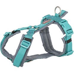 TRIXIE HONDENTUIG PREMIUM TREKKING AQUA BLAUW / GRAFIET GRIJS 36-44X1,5 CM