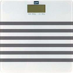 MSV Personen weegschaal - wit/grijs - glas - 29 x 29 cm - digitaal - Weegschalen