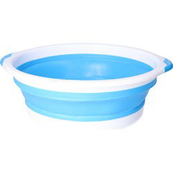 Benson Afwasteiltje - opvouwbaar - blauw/wit - D30 cm - teil - camping - Afwasbak