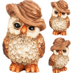 Owl With Rattan Hat 2ass 11 cm