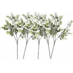 Kunstbloem/kunsttak Eucalyptus Cinera - 6x stuks - 65 cm - Kunstplanten