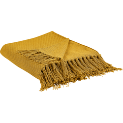 YARSA - Plaid - Mosterdgeel - 125 x 150 cm - Katoen