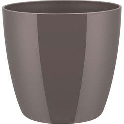 2 stuks - Bloempot Brussels diamond rond 20 cm oyster pearl
