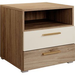 Meubella - Nachtkastje Valduz - Eiken - 46 cm