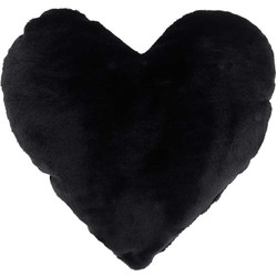 Unique Living - Kussen hart - 45x35cm - zwart
