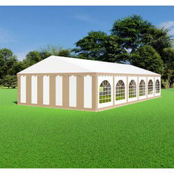 Premium Partytent PVC 6x12x2 mtr in Wit-Beige