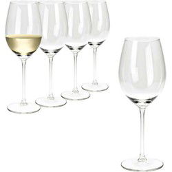 Wijnglazen set - 12x stuks - glas - transparant - 410 ml - Wijnglazen