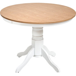 AKRON - Ronde eettafel - Lichtbruin - 100 cm - Essenhoutfineer