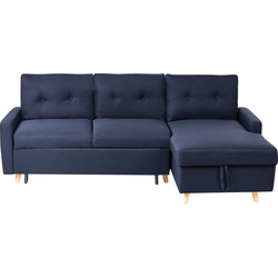 Beliani FLAKK - Hoekbank-Blauw-Polyester