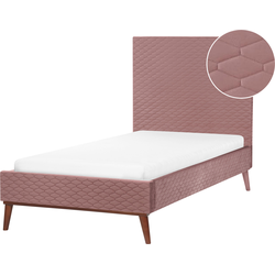 BAYONNE - Eenpersoonsbed - Roze - 90 x 200 cm - Fluweel