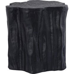 PTMD Fennah Black Matt Alu Sidetable Tree Wood Shape M