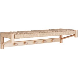 Abano Hat Shelf - Hat shelf in poplar, weaving shelf, nature, 78x31 cm