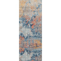  Buitenkleed - Balkon, Terras, Keuken - Modern Abstract Tapijt MONA - Geel/Blauw - 80x220 cm