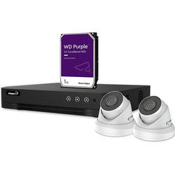 Ip-videobewakingsset 4-kanaals nvr-recorder 2 x witte ip dome-camera 1 tb hd kabels